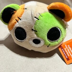 Dan Dee 2.7in Halloween Mini Heavenly Plush Bear Multi Color Patchwork Stitching